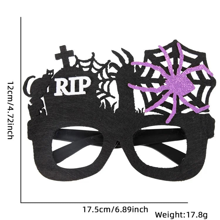 5Pcs / Set Halloween Eyeglasses Spider Web Plastic Glasses Bat Masquerade Party Prop