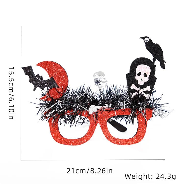 5Pcs / Set Halloween Eyeglasses Tinsel Decor Pumpkin Ghost Skull Halloween Party Glasses Eyewear