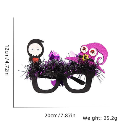 5Pcs / Set Halloween Eyeglasses Tinsel Decor Pumpkin Ghost Skull Halloween Party Glasses Eyewear
