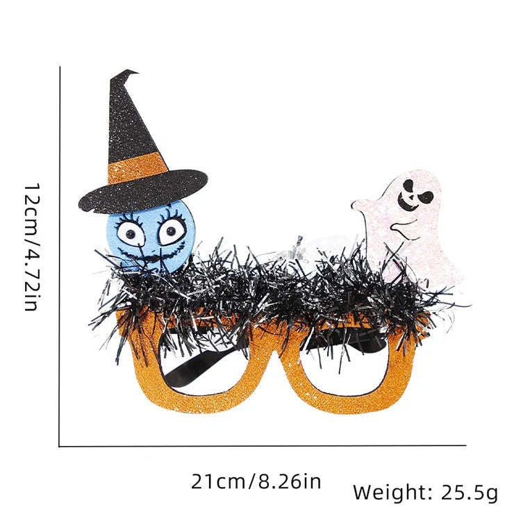 5Pcs / Set Halloween Eyeglasses Tinsel Decor Pumpkin Ghost Skull Halloween Party Glasses Eyewear