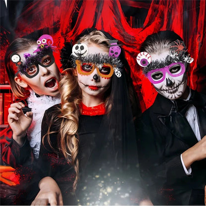 5Pcs / Set Halloween Eyeglasses Tinsel Decor Pumpkin Ghost Skull Halloween Party Glasses Eyewear