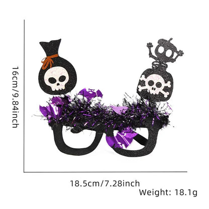 5Pcs / Set Halloween Eyeglasses Tinsel Decor Pumpkin Ghost Skull Halloween Party Glasses Eyewear
