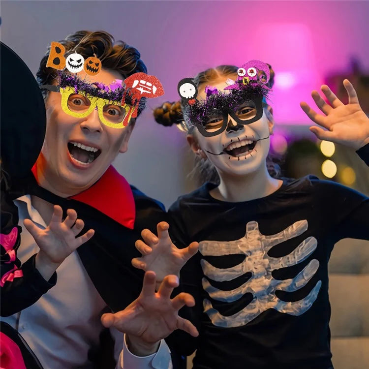 5Pcs / Set Halloween Eyeglasses Tinsel Decor Pumpkin Ghost Skull Halloween Party Glasses Eyewear