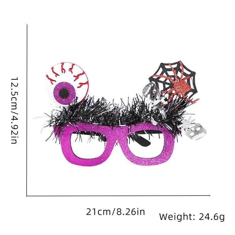 5Pcs / Set Halloween Eyeglasses Tinsel Decor Pumpkin Ghost Skull Halloween Party Glasses Eyewear