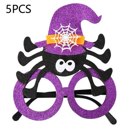 5Pcs / Set Halloween Eyeglasses Spider Pumpkin Ghost Bat Adult Kid Glasses Halloween Photo Props