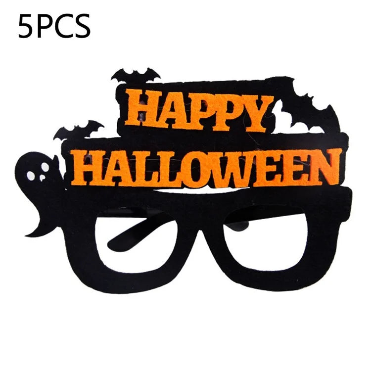 5Pcs / Set Halloween Eyeglasses Spider Pumpkin Ghost Bat Adult Kid Glasses Halloween Photo Props and Letter
