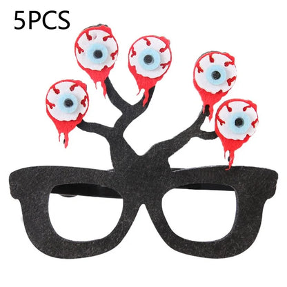 5Pcs / Set Halloween Eyeglasses Spider Pumpkin Ghost Bat Adult Kid Glasses Halloween Photo Props
