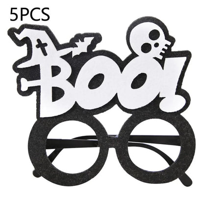 5Pcs / Set Halloween Eyeglasses Spider Pumpkin Ghost Bat Adult Kid Glasses Halloween Photo Props
