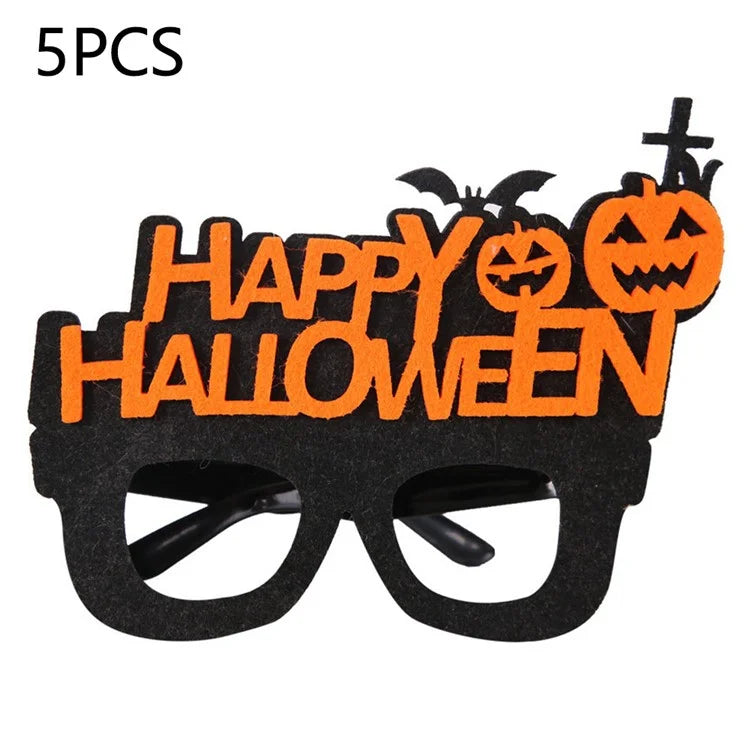 5Pcs / Set Halloween Eyeglasses Spider Pumpkin Ghost Bat Adult Kid Glasses Halloween Photo Props