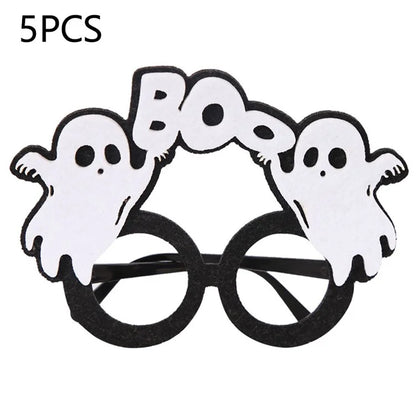5Pcs / Set Halloween Eyeglasses Spider Pumpkin Ghost Bat Adult Kid Glasses Halloween Photo Props
