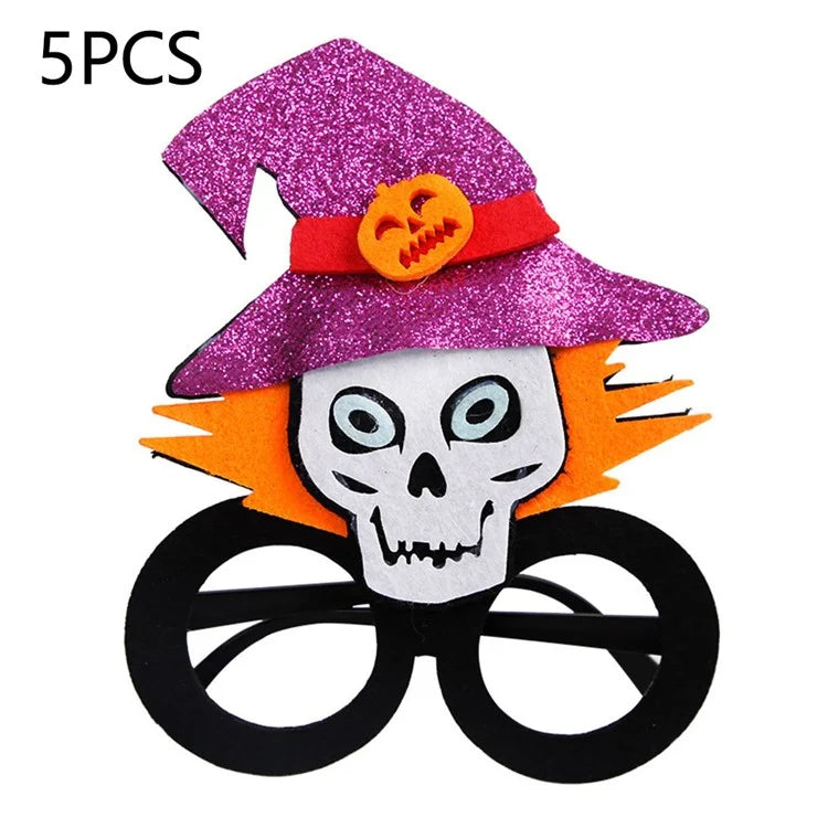 5Pcs / Set Halloween Eyeglasses Spider Pumpkin Ghost Bat Adult Kid Glasses Halloween Photo Props