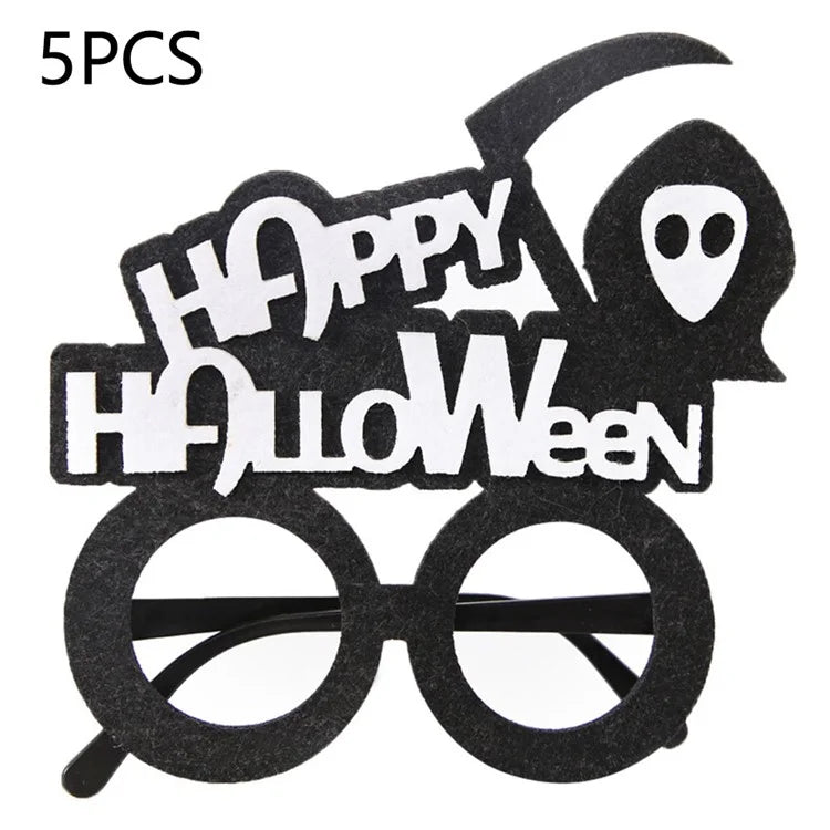 5Pcs / Set Halloween Eyeglasses Spider Pumpkin Ghost Bat Adult Kid Glasses Halloween Photo Props