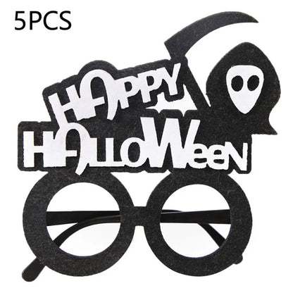 5Pcs / Set Halloween Eyeglasses Spider Pumpkin Ghost Bat Adult Kid Glasses Halloween Photo Props