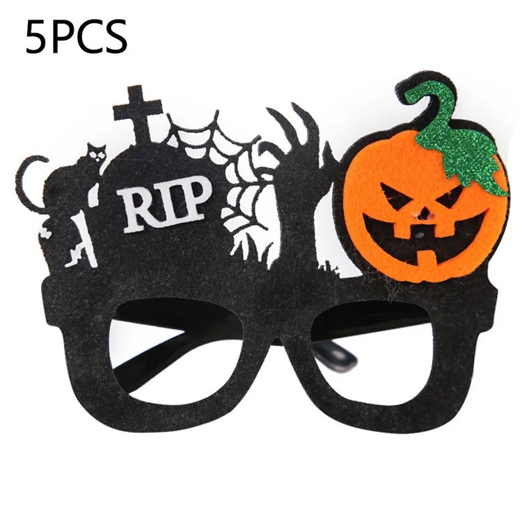 5Pcs / Set Halloween Eyeglasses Spider Pumpkin Ghost Bat Adult Kid Glasses Halloween Photo Props