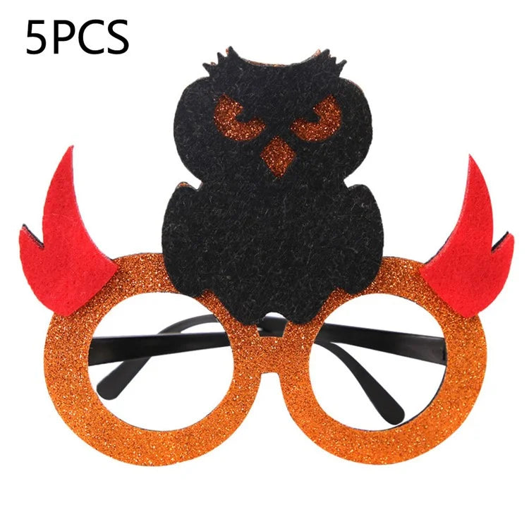 5Pcs / Set Halloween Eyeglasses Spider Pumpkin Ghost Bat Adult Kid Glasses Halloween Photo Props