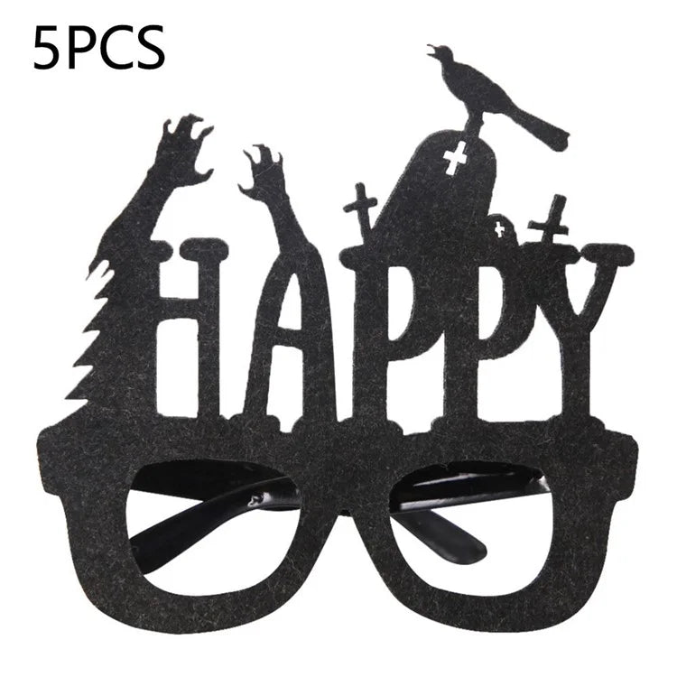 5Pcs / Set Halloween Eyeglasses Spider Pumpkin Ghost Bat Adult Kid Glasses Halloween Photo Props