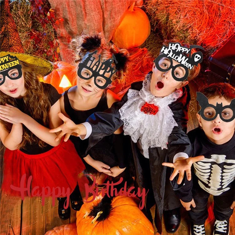 5Pcs / Set Halloween Eyeglasses Spider Pumpkin Ghost Bat Adult Kid Glasses Halloween Photo Props