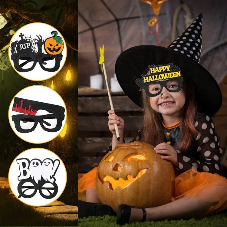 5Pcs / Set Halloween Eyeglasses Spider Pumpkin Ghost Bat Adult Kid Glasses Halloween Photo Props