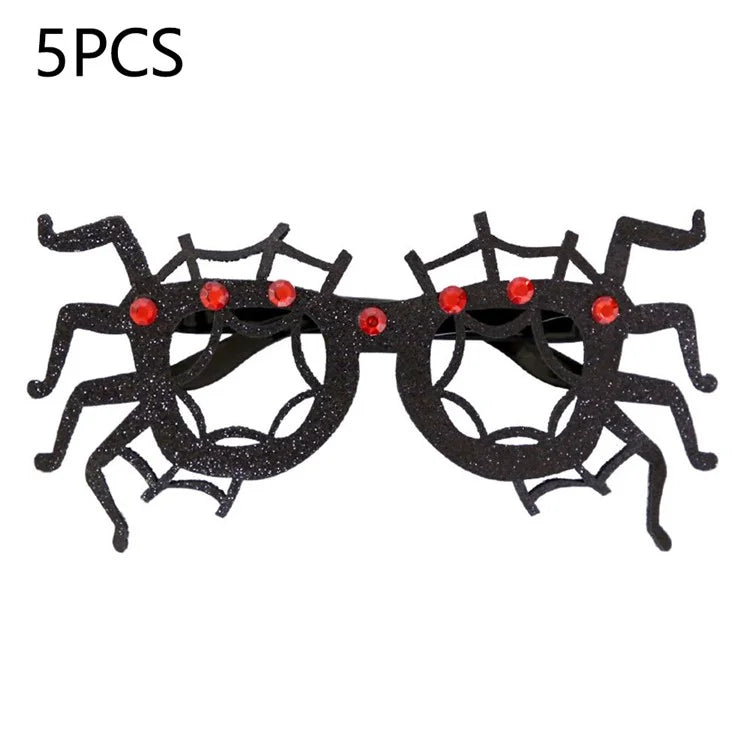 5Pcs / Set Halloween Eyeglasses Spider Pumpkin Ghost Bat Adult Kid Glasses Halloween Photo Props