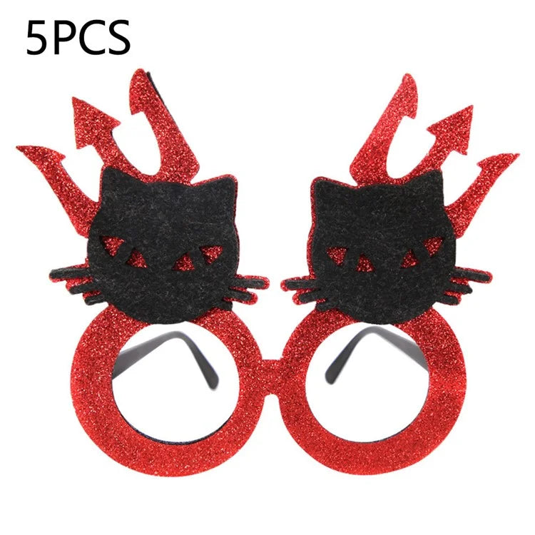 5Pcs / Set Halloween Eyeglasses Spider Pumpkin Ghost Bat Adult Kid Glasses Halloween Photo Props