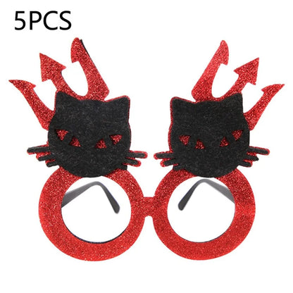 5Pcs / Set Halloween Eyeglasses Spider Pumpkin Ghost Bat Adult Kid Glasses Halloween Photo Props