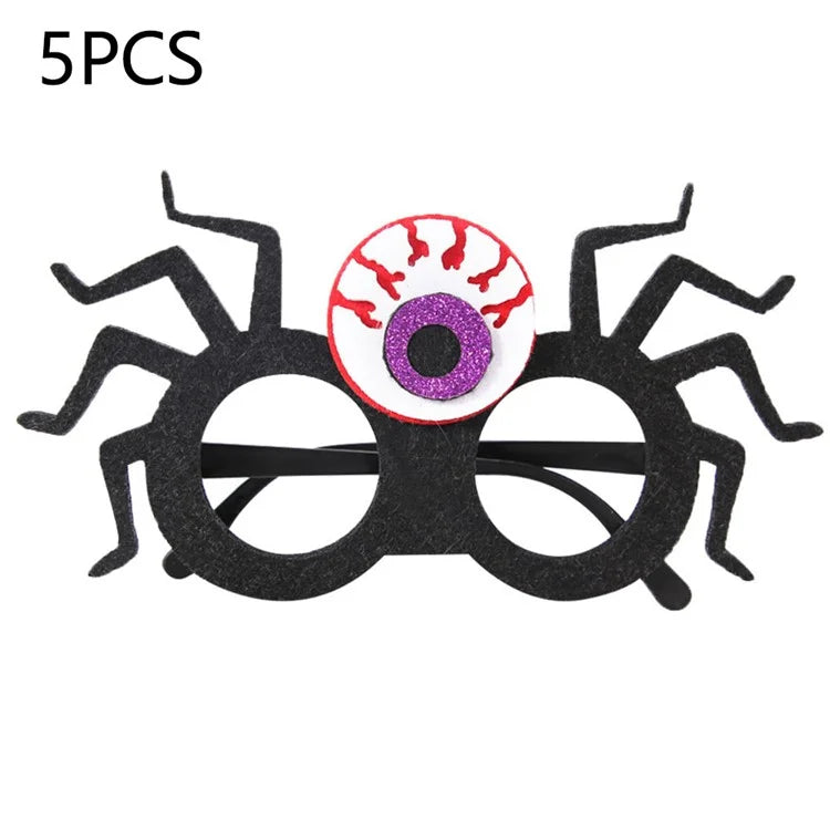 5Pcs / Set Halloween Eyeglasses Spider Pumpkin Ghost Bat Adult Kid Glasses Halloween Photo Props