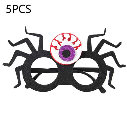 5Pcs / Set Halloween Eyeglasses Spider Pumpkin Ghost Bat Adult Kid Glasses Halloween Photo Props