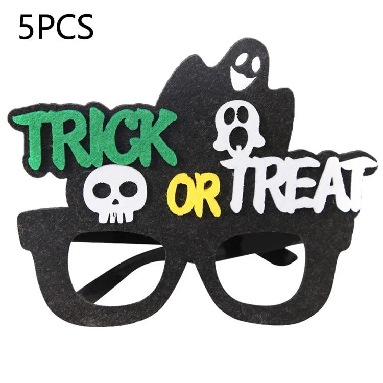 5Pcs / Set Halloween Eyeglasses Spider Pumpkin Ghost Bat Adult Kid Glasses Halloween Photo Props