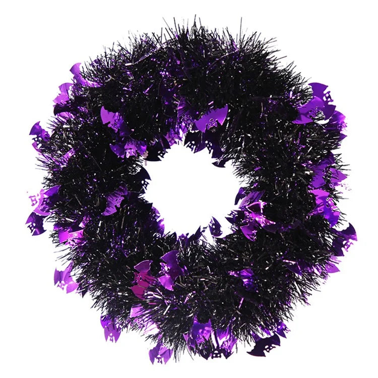Halloween Wreath Pumpkin Bat Skull Wreath Front Door Wall Hanging Decoration