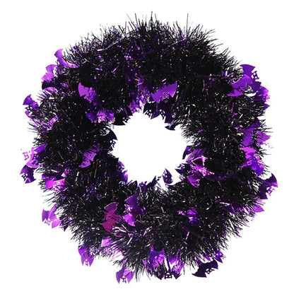 Halloween Wreath Pumpkin Bat Skull Wreath Front Door Wall Hanging Decoration