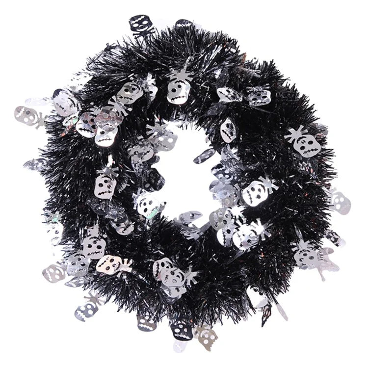 Halloween Wreath Pumpkin Bat Skull Wreath Front Door Wall Hanging Decoration
