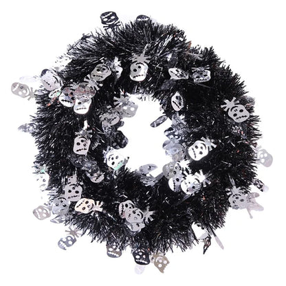 Halloween Wreath Pumpkin Bat Skull Wreath Front Door Wall Hanging Decoration