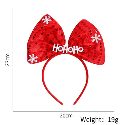 5Pcs Lovely Plastic+Cloth Christmas Headband Hair Hoop Cute Xmas Headwear Photo Props