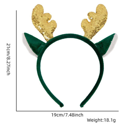 5Pcs Lovely Plastic+Cloth Christmas Headband Hair Hoop Cute Xmas Headwear Photo Props