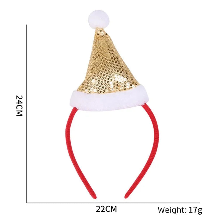 5Pcs Lovely Plastic+Cloth Christmas Headband Hair Hoop Cute Xmas Headwear Photo Props