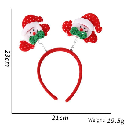 5Pcs Lovely Plastic+Cloth Christmas Headband Hair Hoop Cute Xmas Headwear Photo Props