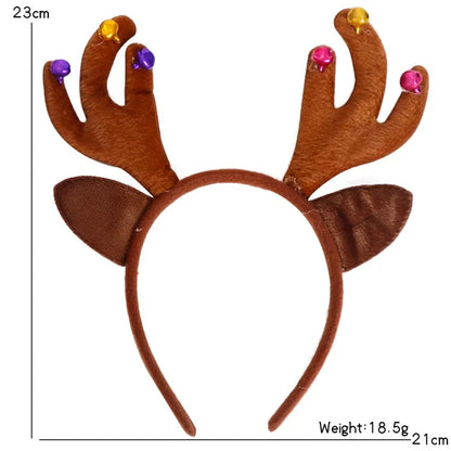 5Pcs Lovely Plastic+Cloth Christmas Headband Hair Hoop Cute Xmas Headwear Photo Props