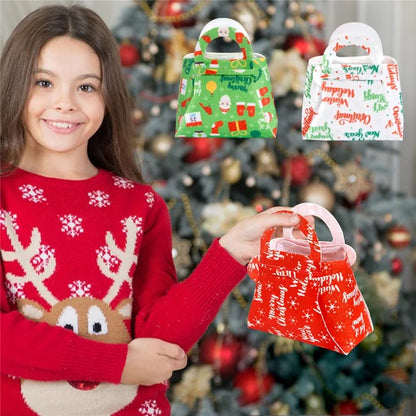 10Pcs Mixed Color Christmas Treat Bag Xmas Candy Pouch Kids DIY Felt Handbag Party Favor