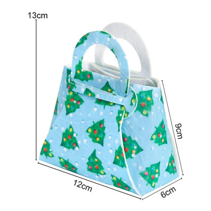 10Pcs Mixed Color Christmas Treat Bag Xmas Candy Pouch Kids DIY Felt Handbag Party Favor