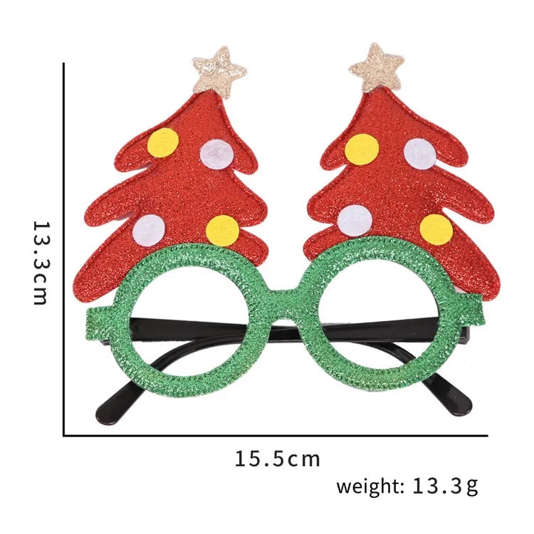 5Pcs / Set Adults Kids Christmas Glasses Xmas Tree Hat Plastic Eyeglasses Party Supply