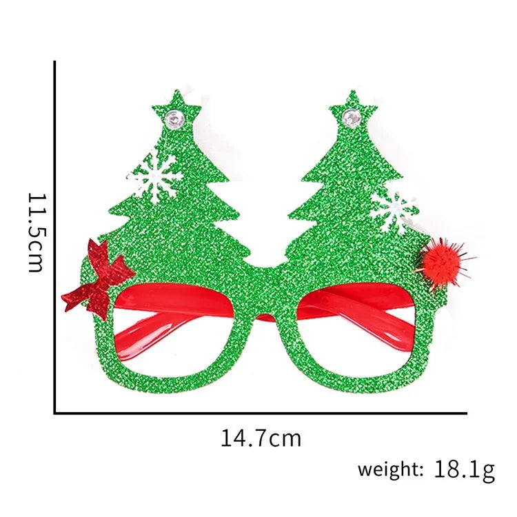 5Pcs / Set Adults Kids Christmas Glasses Xmas Tree Hat Plastic Eyeglasses Party Supply
