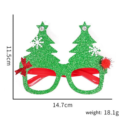 5Pcs / Set Adults Kids Christmas Glasses Xmas Tree Hat Plastic Eyeglasses Party Supply