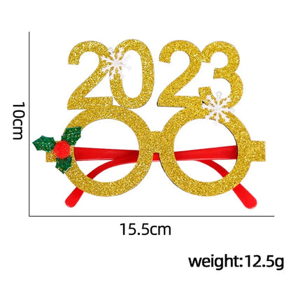 5Pcs / Set Adults Kids Christmas Glasses Xmas Tree Hat Plastic Eyeglasses Party Supply