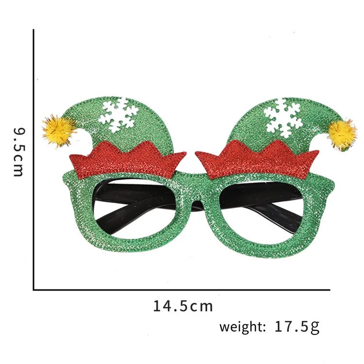 5Pcs / Set Adults Kids Christmas Glasses Xmas Tree Hat Plastic Eyeglasses Party Supply