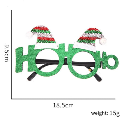 5Pcs / Set Adults Kids Christmas Glasses Xmas Tree Hat Plastic Eyeglasses Party Supply