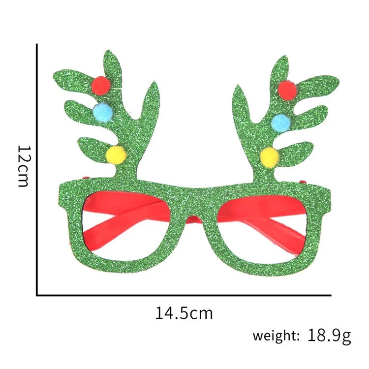 5Pcs / Set Adults Kids Christmas Glasses Xmas Tree Hat Plastic Eyeglasses Party Supply