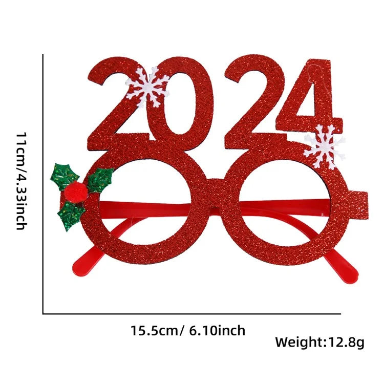 5Pcs / Set Adults Kids Christmas Glasses Xmas Tree Hat Plastic Eyeglasses Party Supply