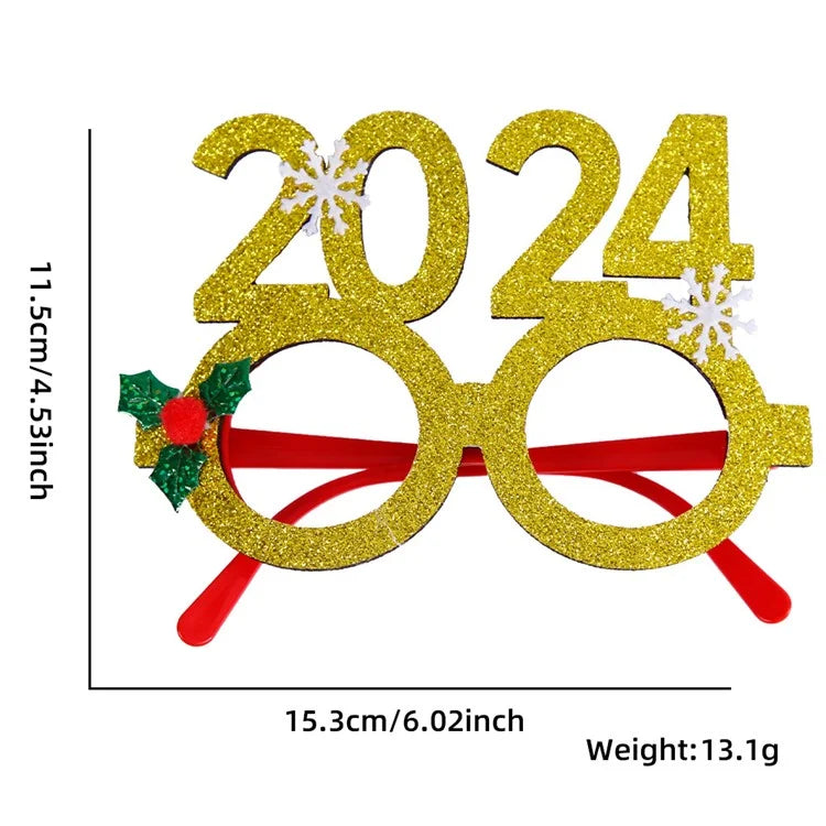 5Pcs / Set Adults Kids Christmas Glasses Xmas Tree Hat Plastic Eyeglasses Party Supply