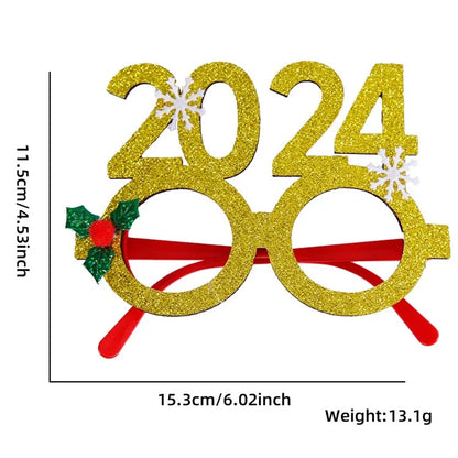 5Pcs / Set Adults Kids Christmas Glasses Xmas Tree Hat Plastic Eyeglasses Party Supply