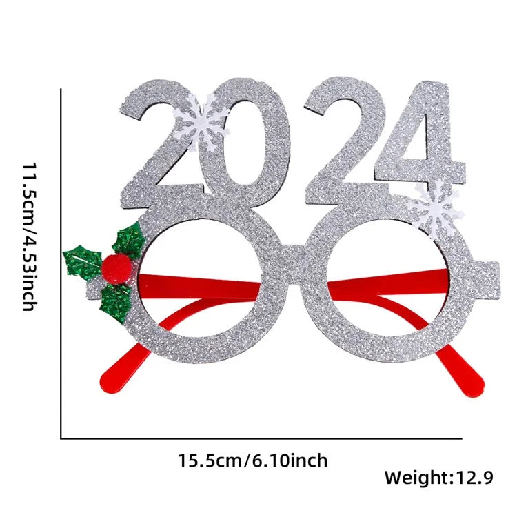 5Pcs / Set Adults Kids Christmas Glasses Xmas Tree Hat Plastic Eyeglasses Party Supply